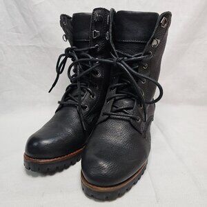 KLR 11025 Black Leather 8" Biker Boots Combat Lace Up Original Women’s Size 7.5
